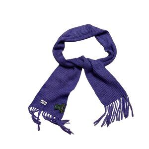 Eddie Bauer Mohair Blend Purple Knit Scarf With Fringe